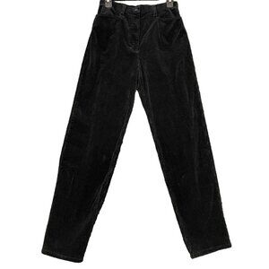 AT Denim Black Corduroy Pants Bottom Size 8 Women Pockets Straight